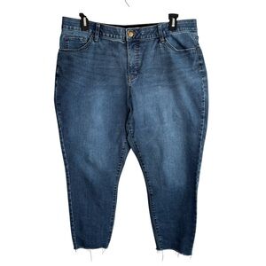 AVA & VIV Womens Jeans Plus Sz 18 Comfort Stretch Denim Skinny Mid Rise Raw Hem